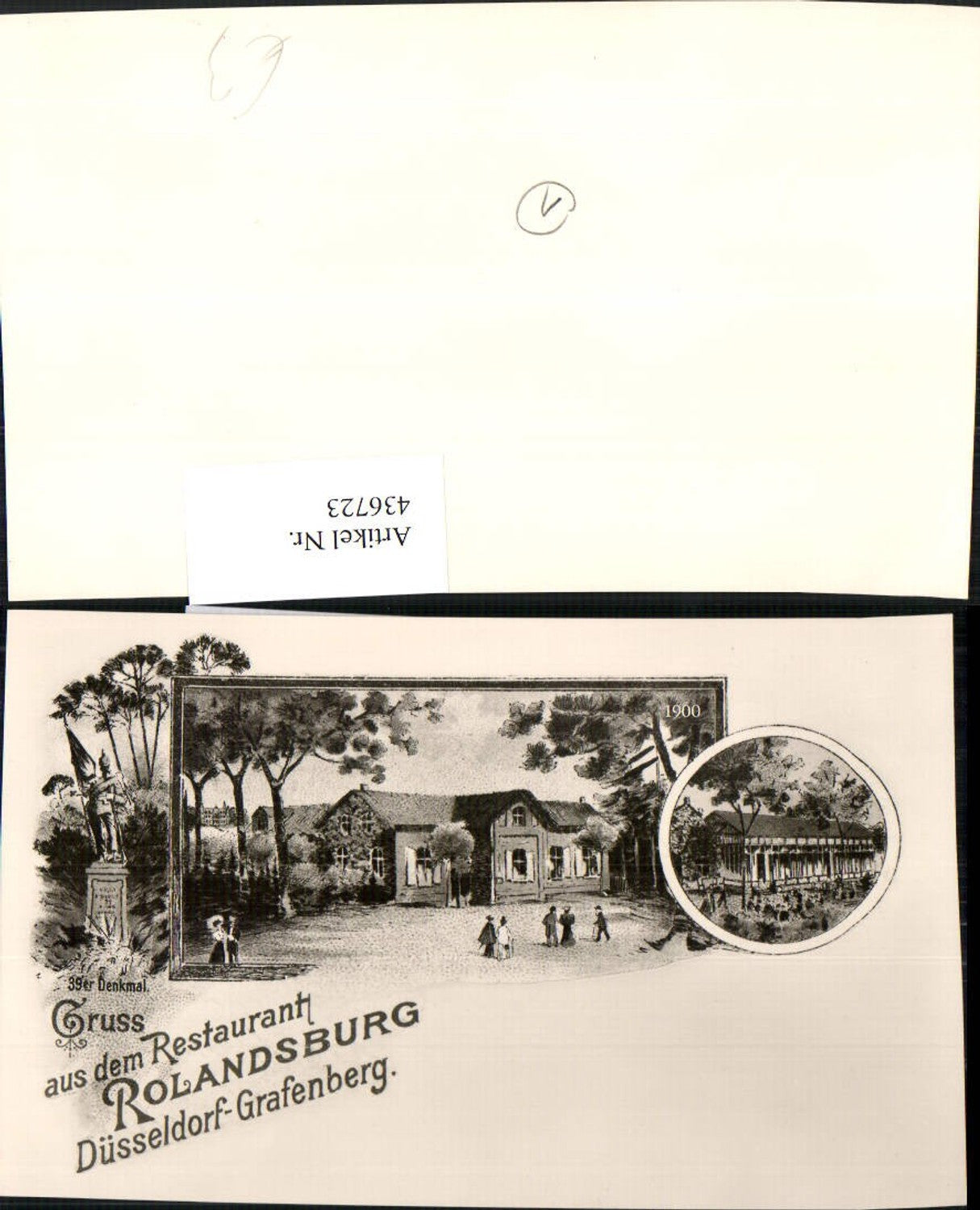 436723,REPRO Düsseldorf Grafenberg Restaurant Rolandsburg Denkmal Mehrbildkarte
