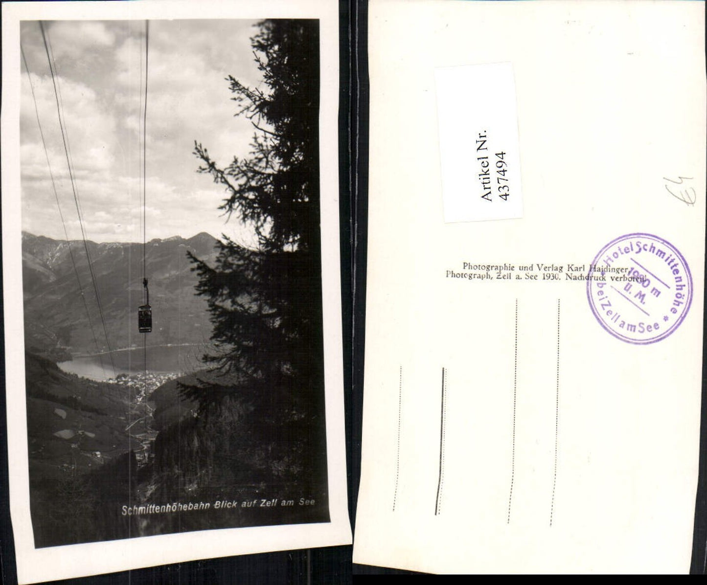 437494,Schmittenhöhebahn Seilbahn m. Blick auf Zell am See Bergkulisse