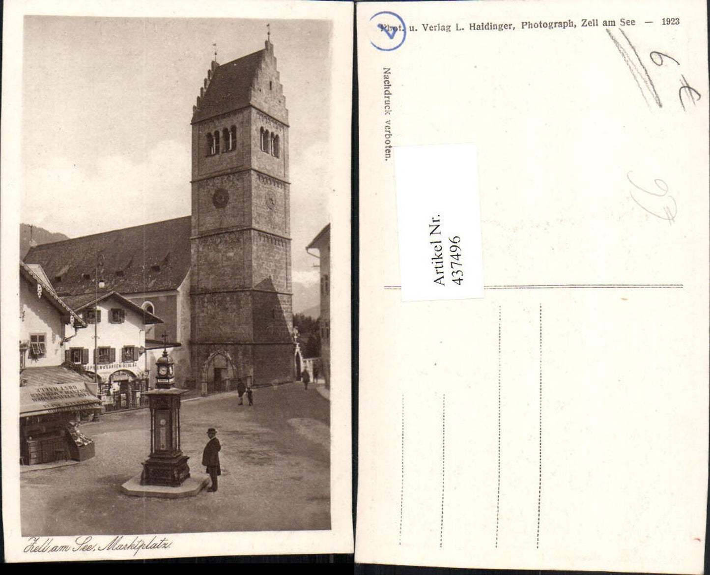 437496,Zell am See Marktplatz Kirche Uhr