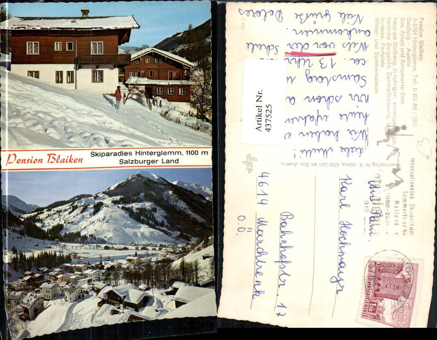 437525,Hinterglemm Totale Pension Blaiken Winterbilder Mehrbildkarte