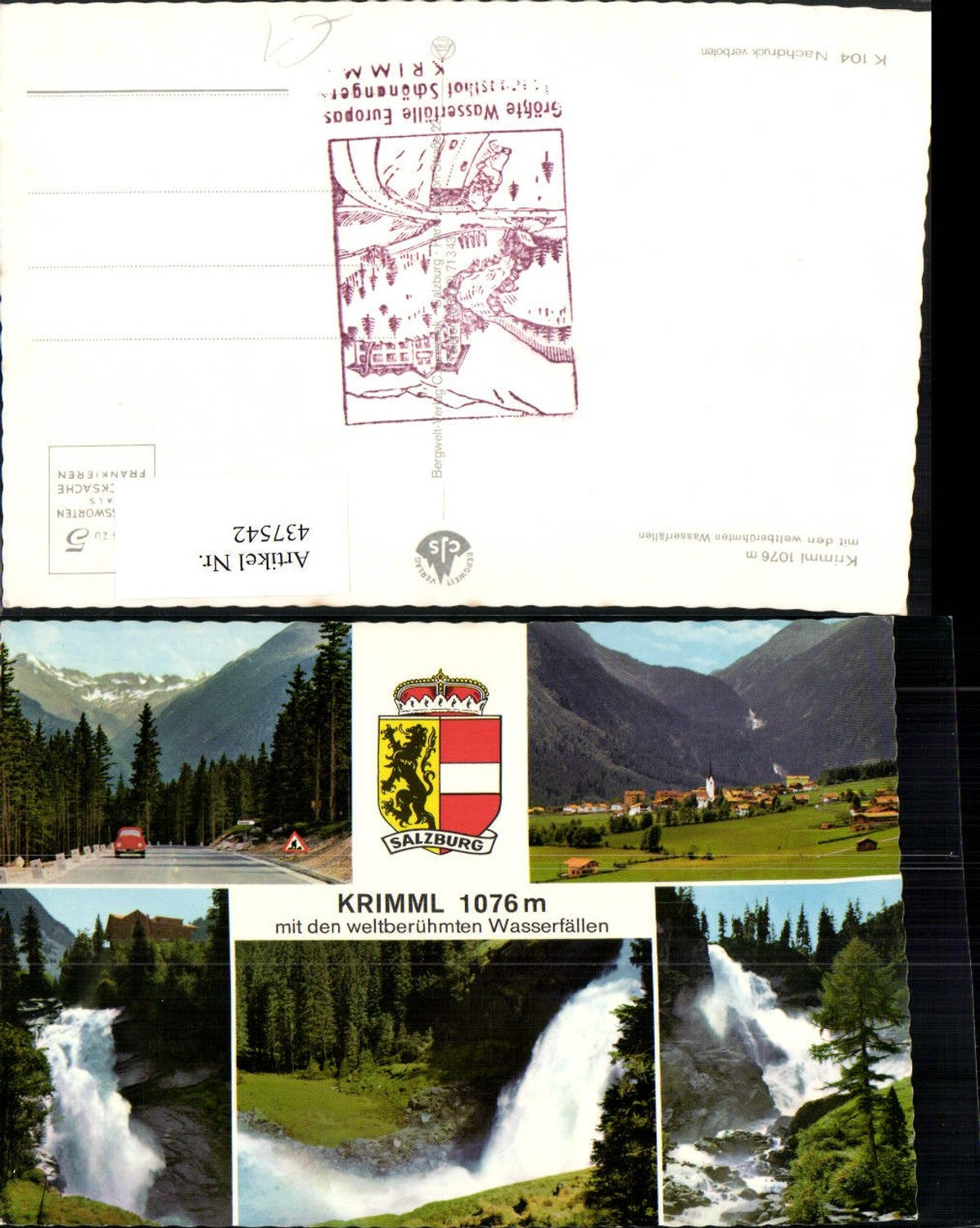 437542,Krimml Totale Wasserfälle Straße Mehrbildkarte