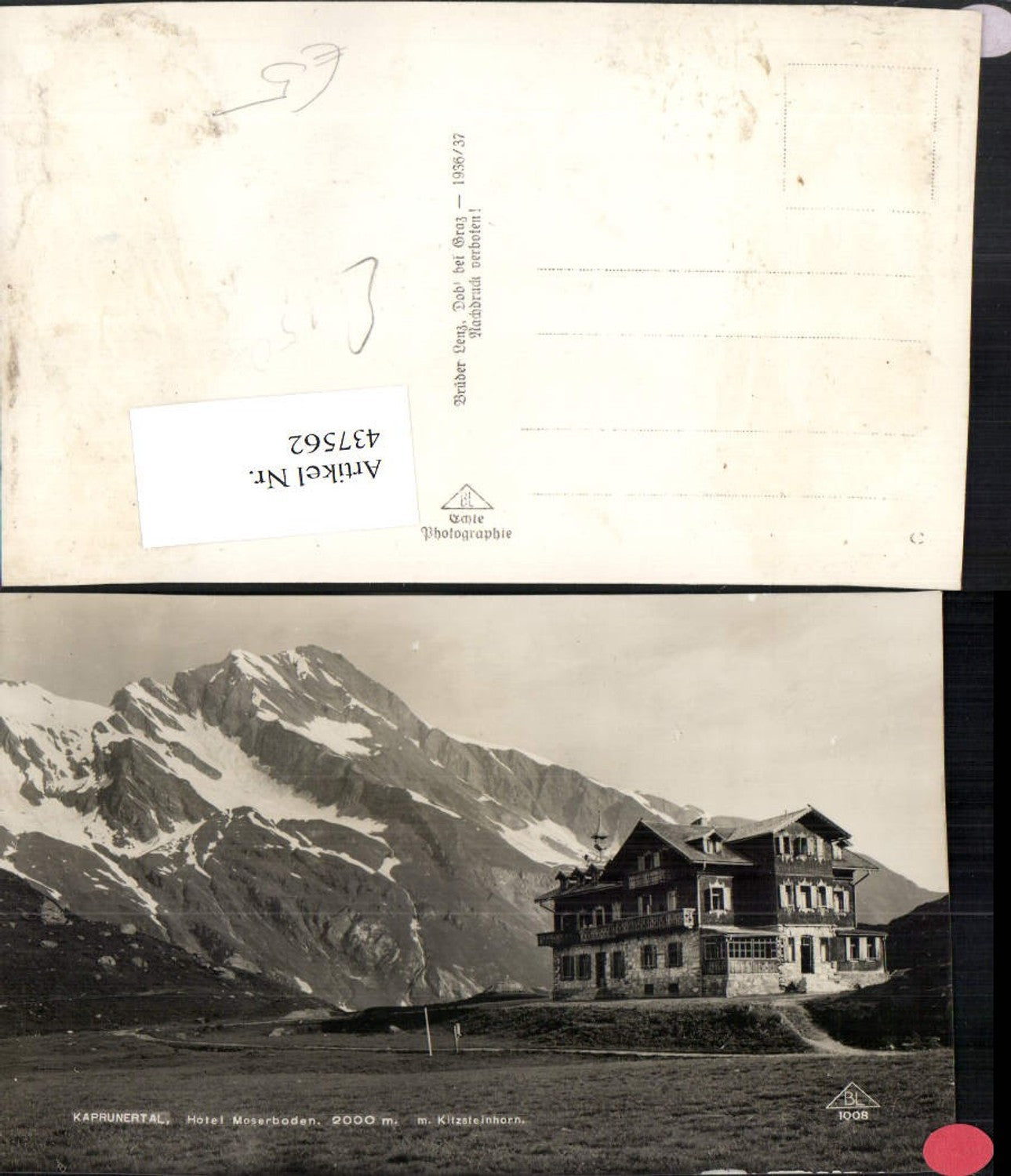 437562,Kaprunertal Kaprun Hotel Moserboden m. Kitzsteinhorn Bergkulisse