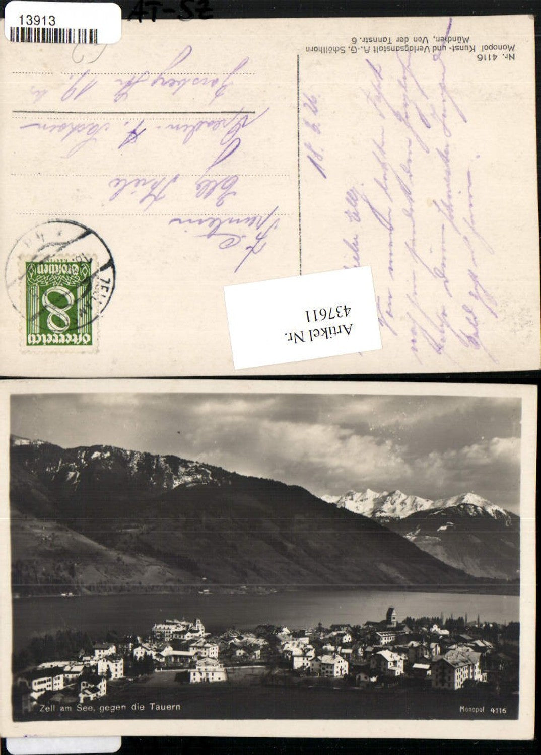 437611,Zell am See Totale geg. Tauern Bergkulisse