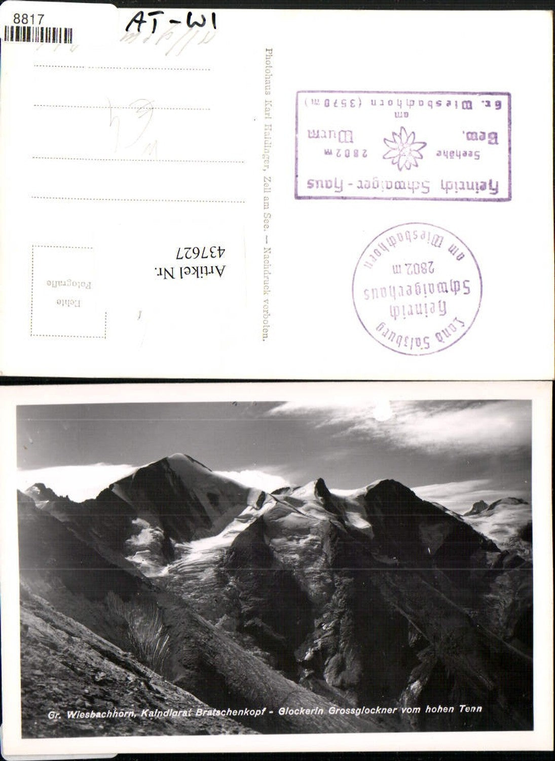 437627,Großes Wiesbachhorn b. Fusch vom Hohen Tenn Bergkulisse