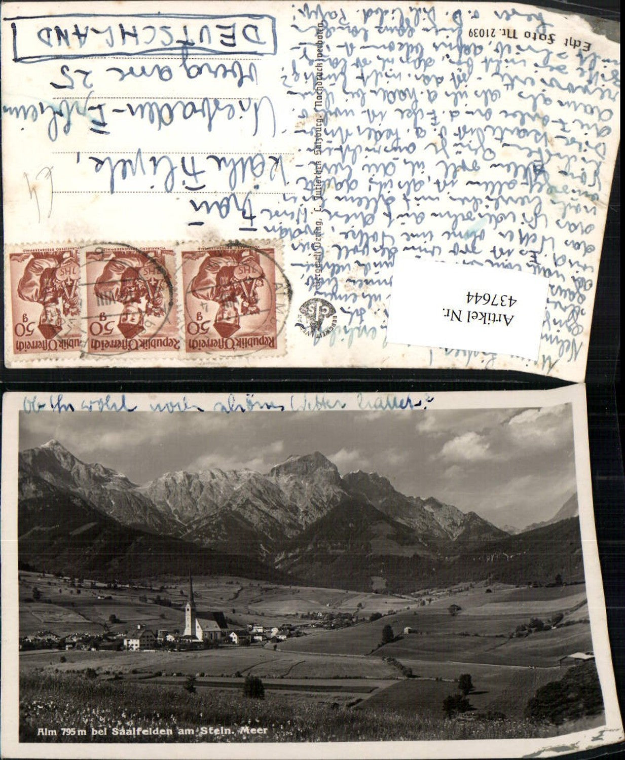 437644,Alm b. Saalfelden am Steinernen Meer Totale Bergkulisse