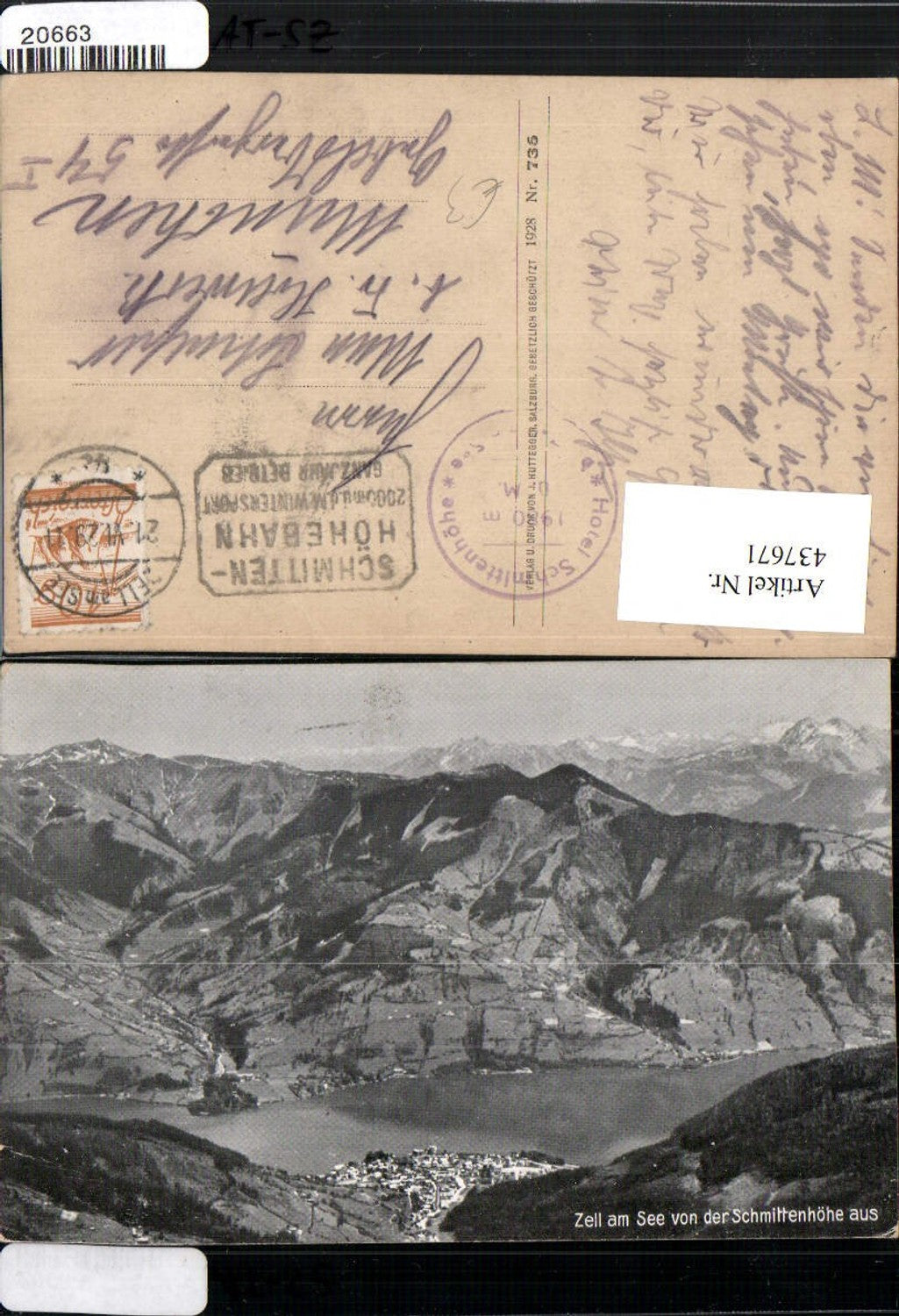 437671,Zell am See Totale von d. Schmittenhöhe Bergkulisse