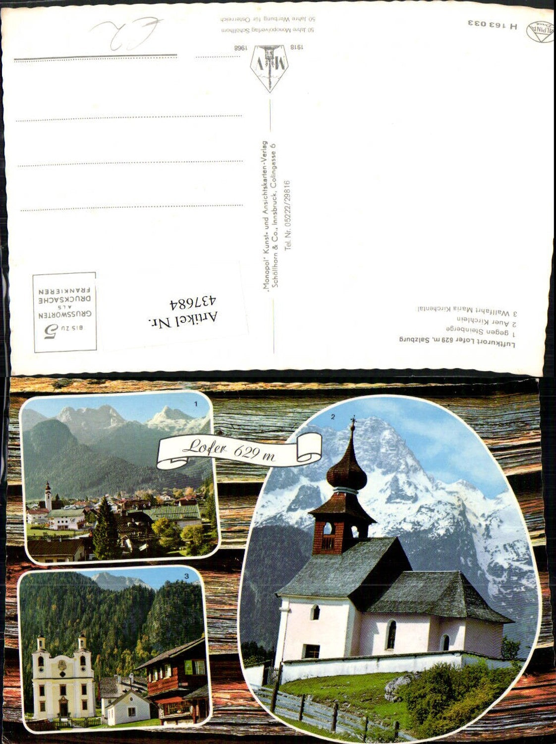 437684,Lofer Totale Kirche Maria Kirchental Mehrbildkarte