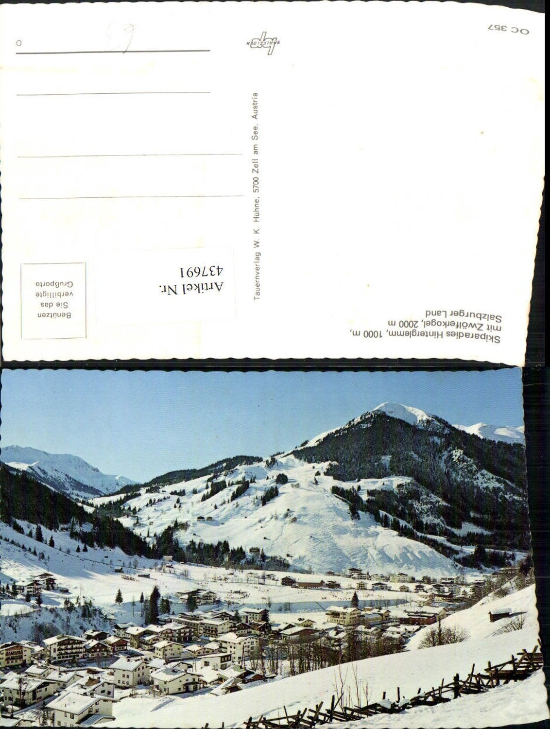 437691,Hinterglemm Totale m. Zwöflerkogel Bergkulisse Winterbild