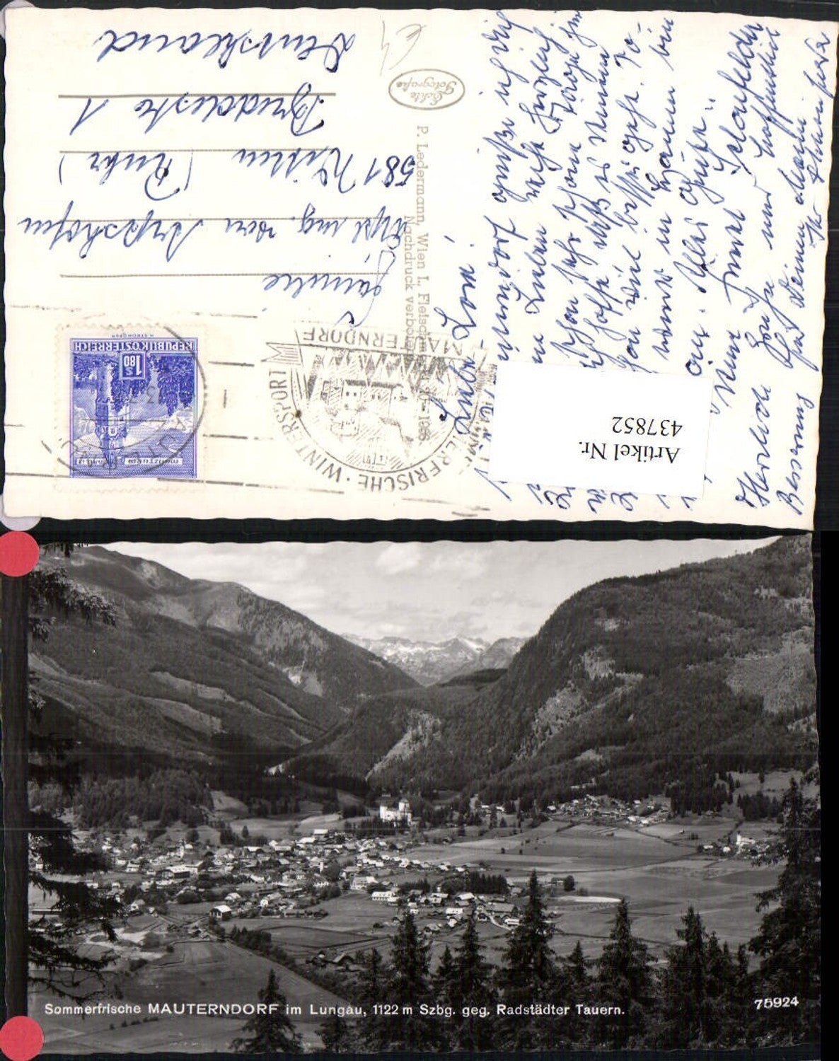 437852,Mauterndorf im Lungau Totale geg. Radstädter Tauern Bergkulisse