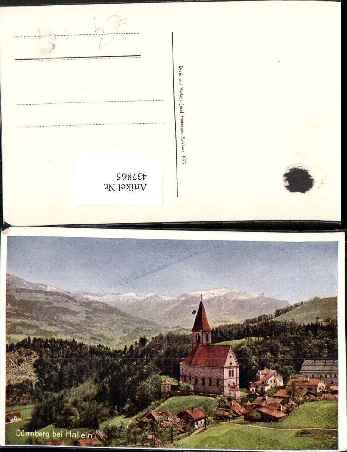 437865,Dürrnberg b. Hallein Totale Kirche Bergkulisse
