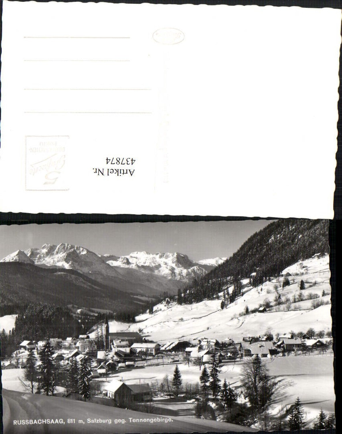 437874,Russbachsaag b. Rußbach Totale geg. Tennengebirge Bergkulisse Winterbild