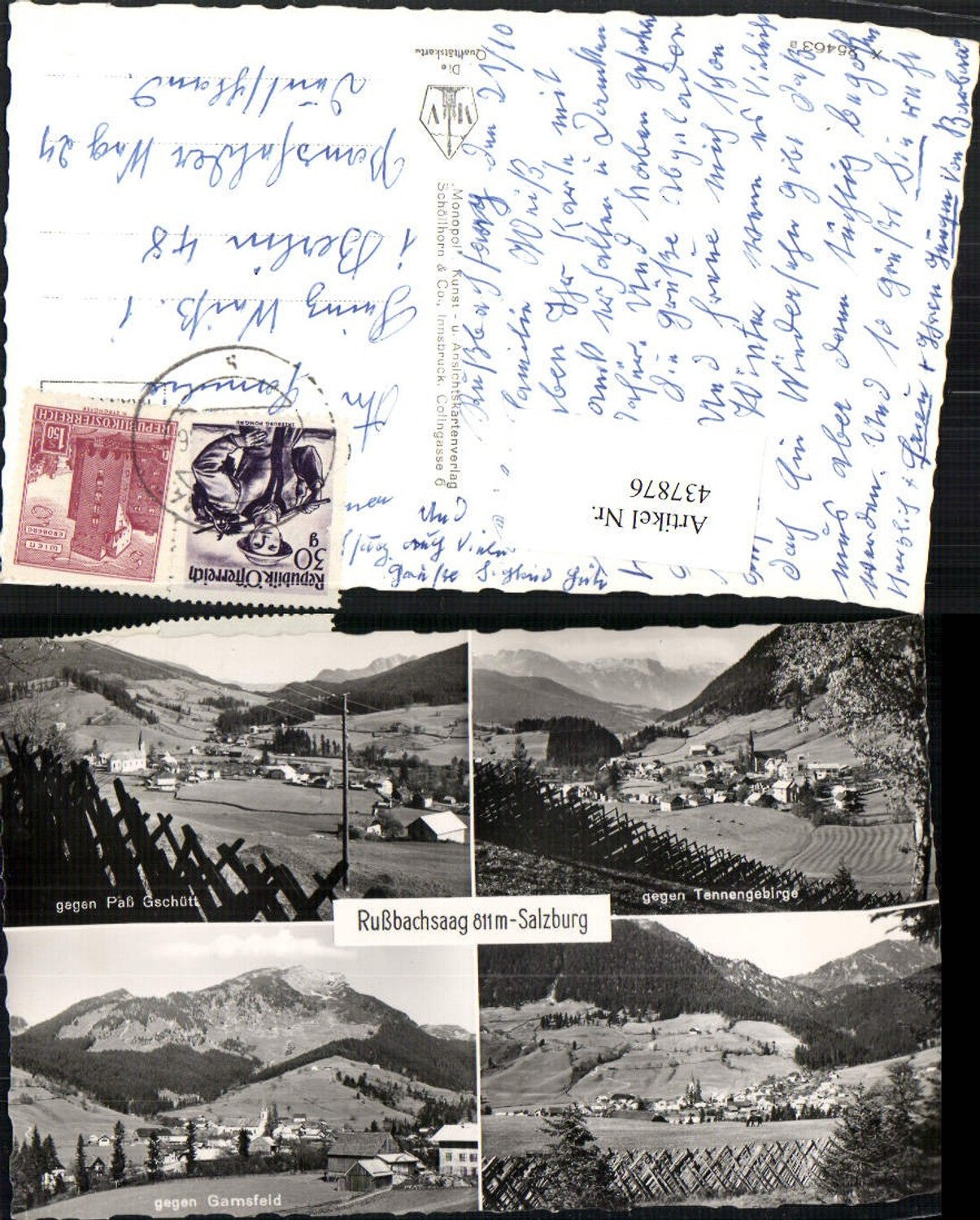 437876,Rußbachsaag b. Rußbach Totale Mehrbildkarte