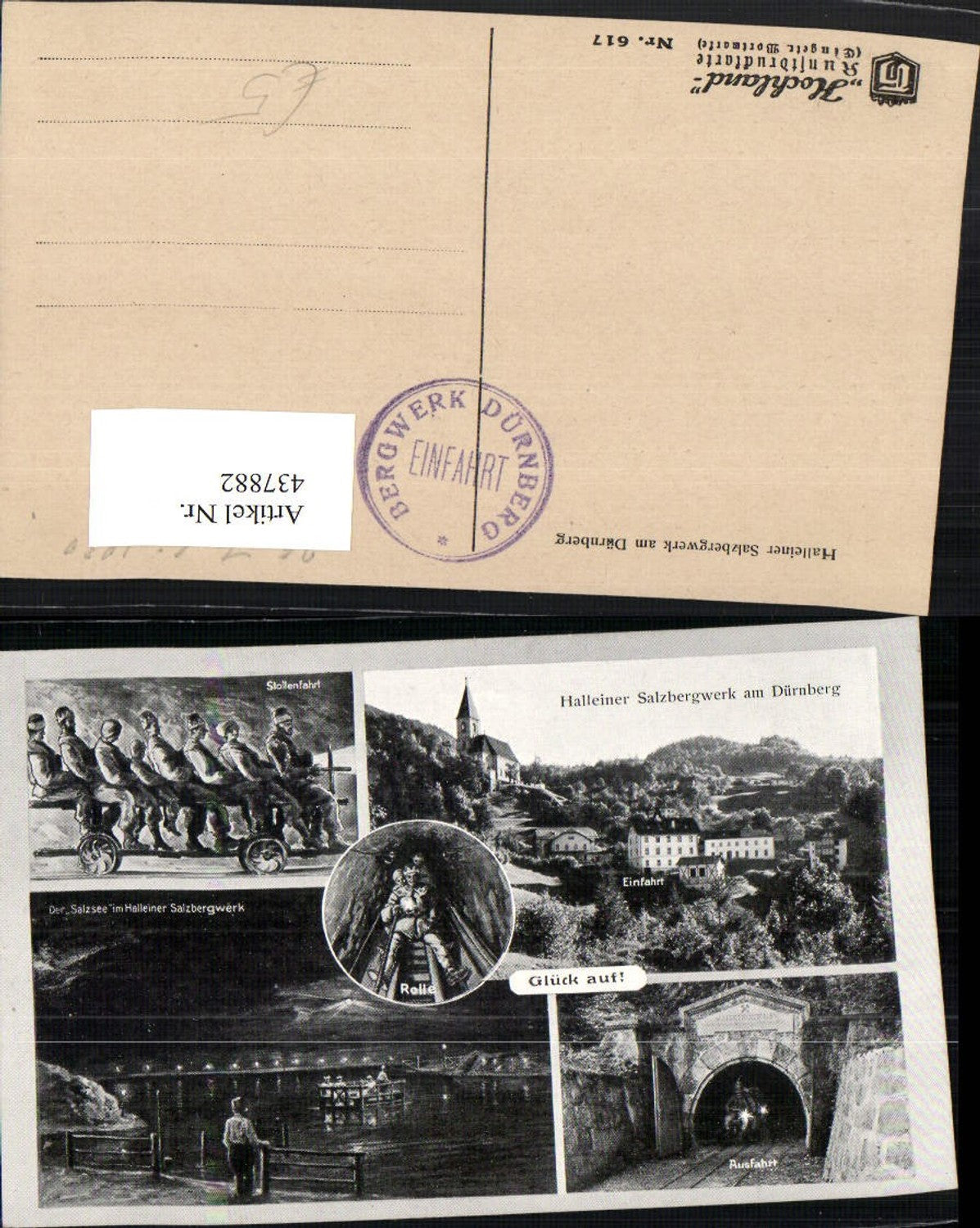 437882,Hallein Salzbergwerk Dürrnberg Salzsee Steollenfahrt Rutsche Mehrbildkarte