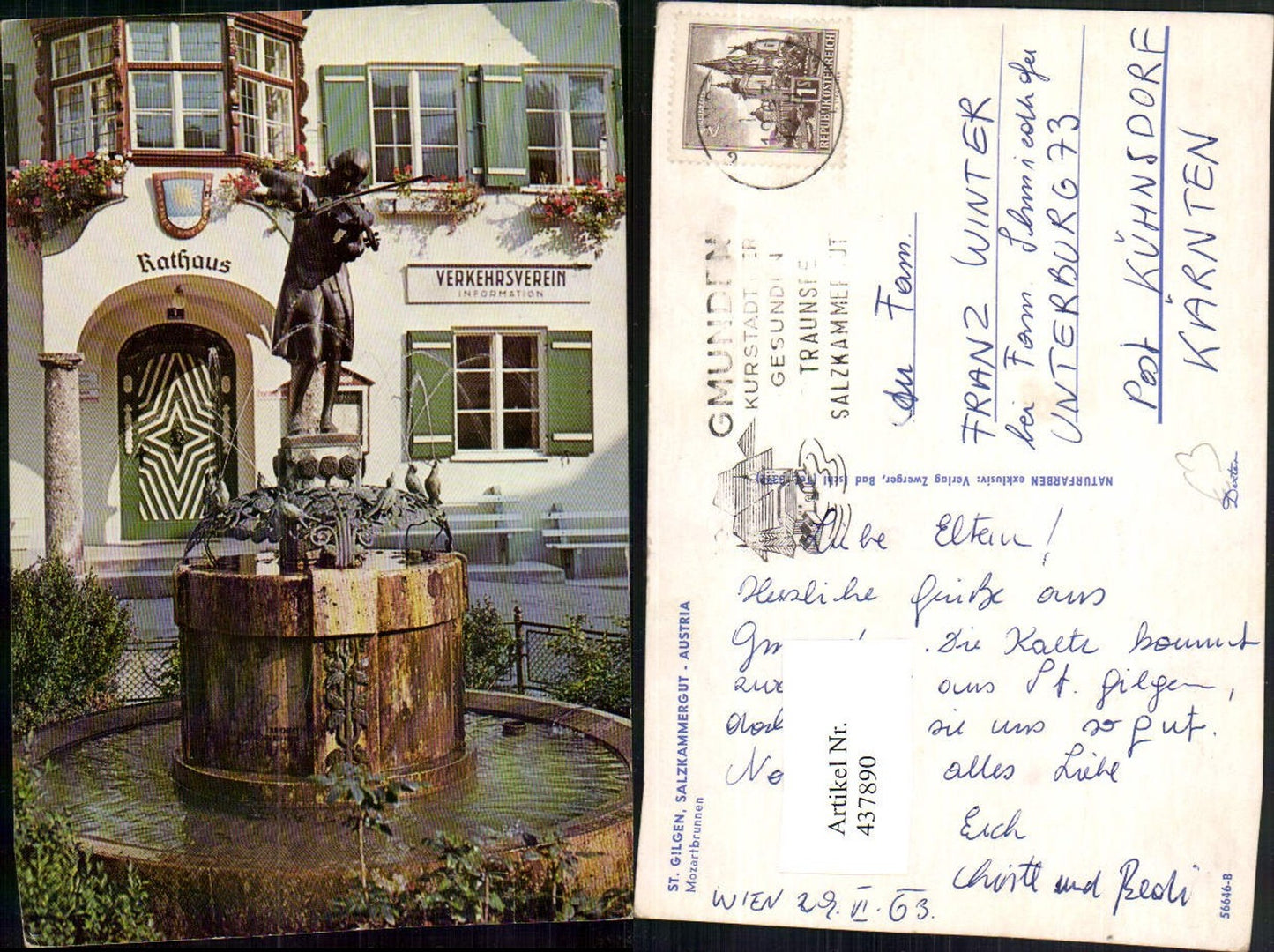 437890, St. Gilgen Mozart Fountain Town Hall