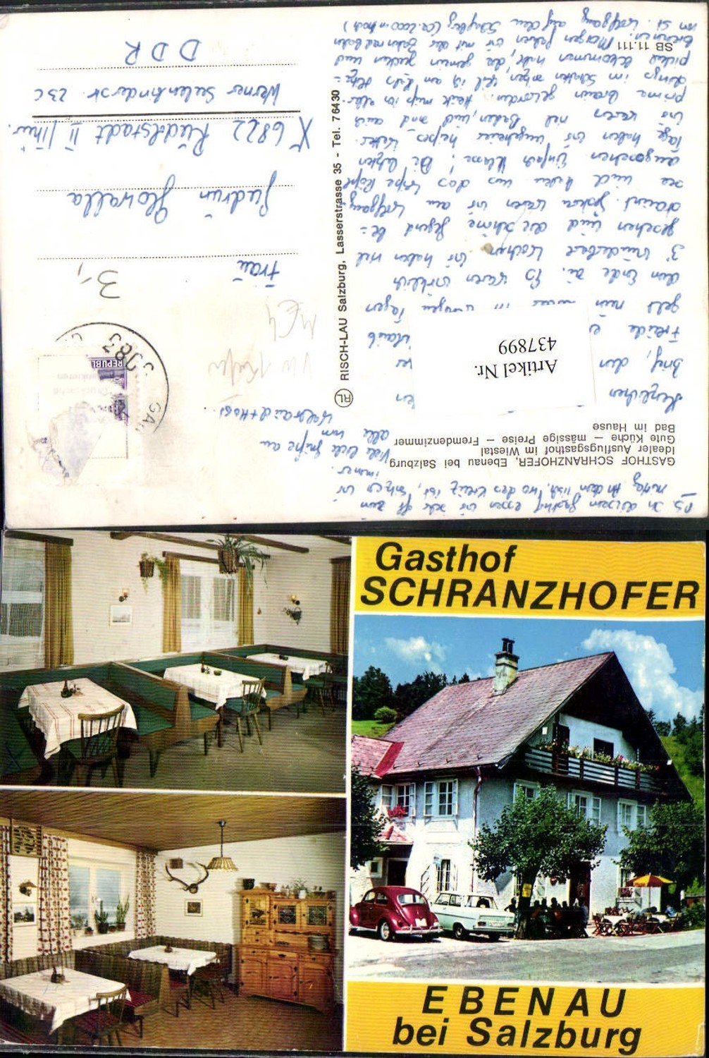437899, Ebenau near Salzburg, Gasthof Schranzhofer, VW Beetle multi-image postcard