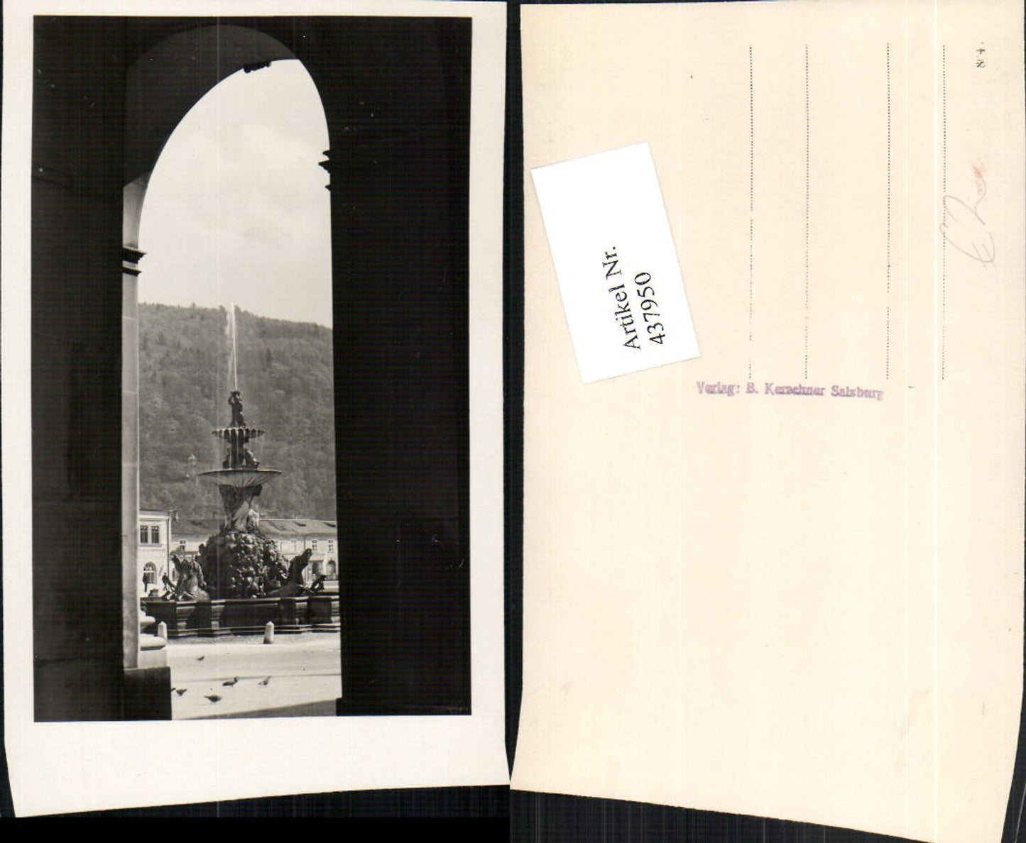 437950,Foto AK Salzburg Durchblick Brunnen