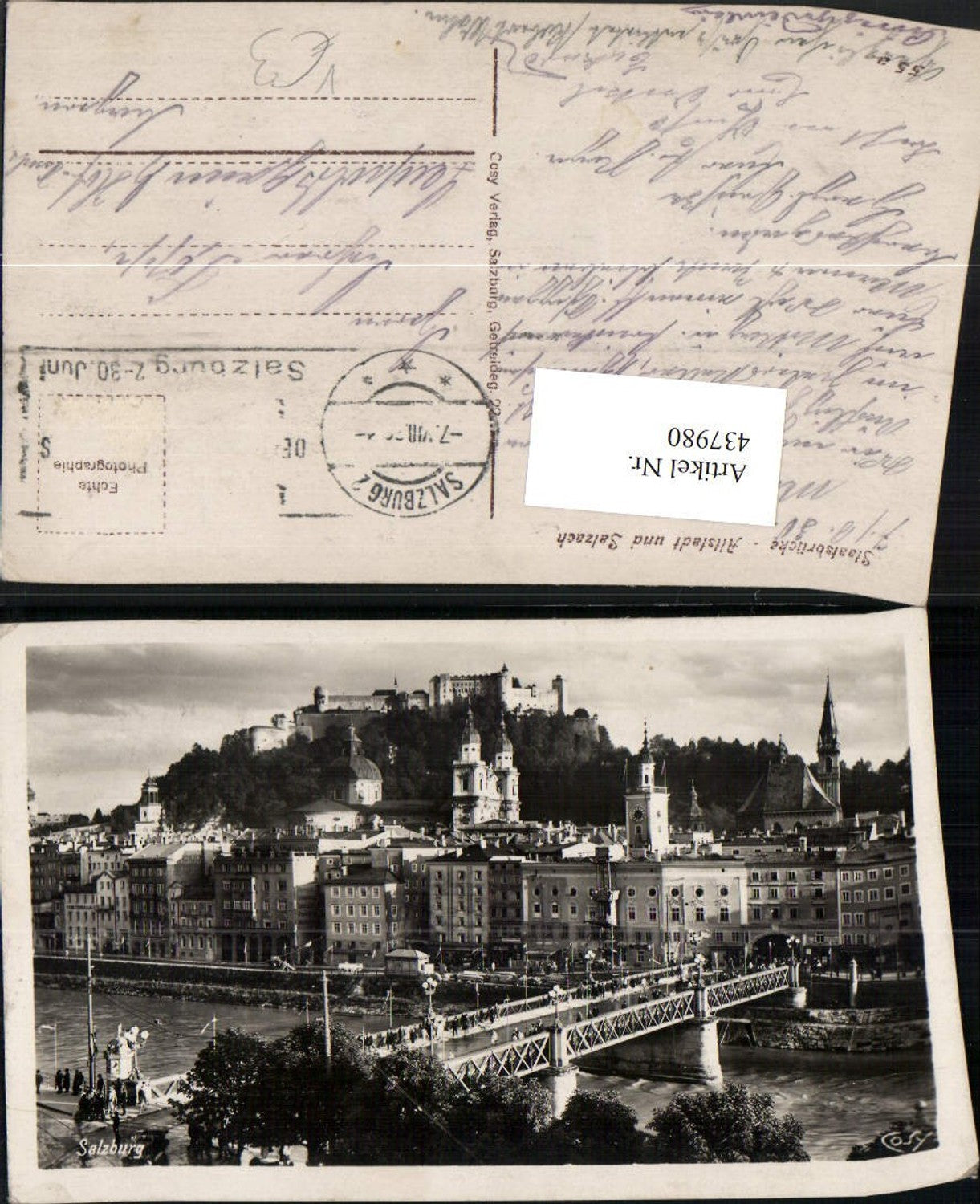 437980,Salzburg Teilansicht m. Festung Brücke pub Cosy