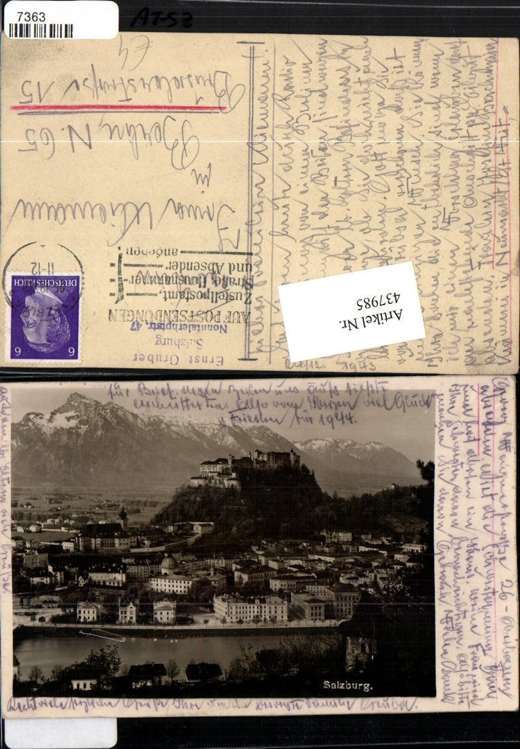 437985,Salzburg Teilansicht m. Festung Bergkulisse