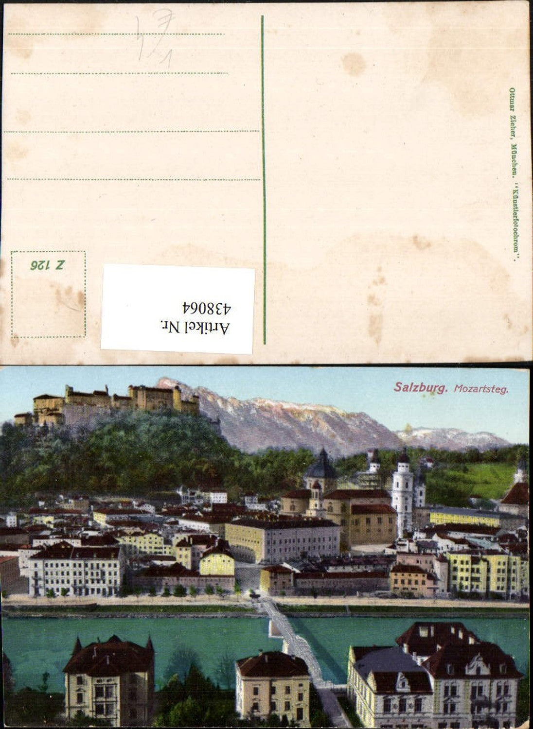 438064,Salzburg Teilansicht Mozartsteg Brücke m. Festung pub Ottmar Zieher 126