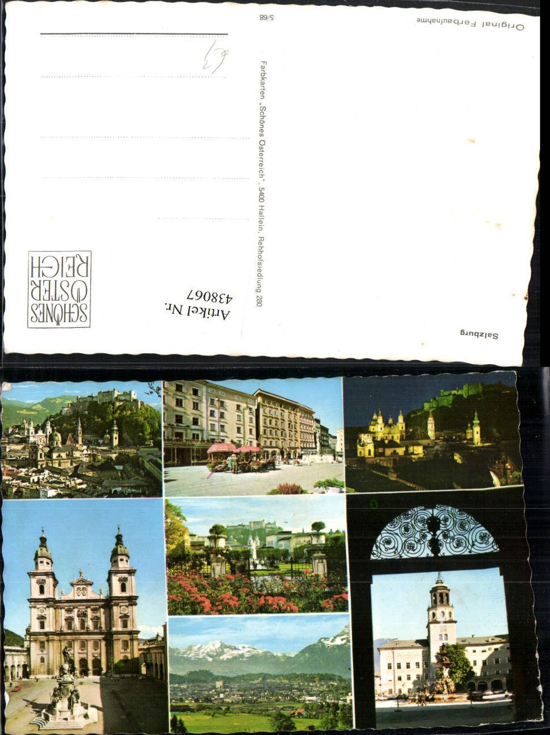 438067,Salzburg Totale Festung Dom Glockenspiel Mirabell-Garten Mehrbildkarte