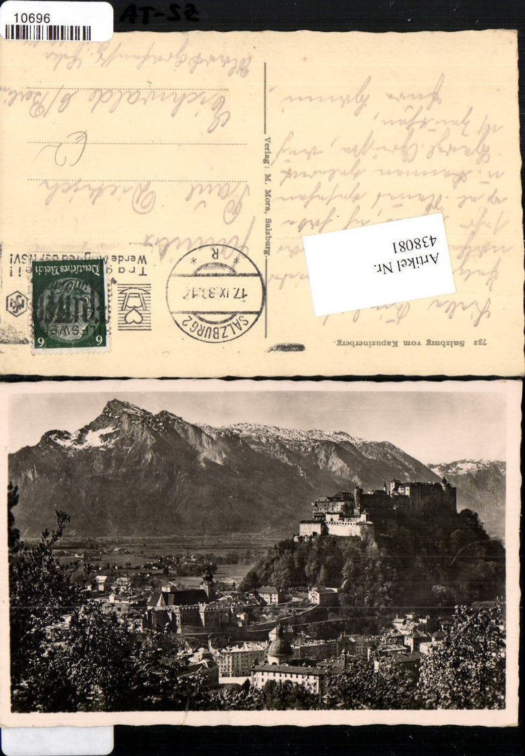 438081,Salzburg Teilansicht m. Festung vom Kapuzinerberg Bergkulisse