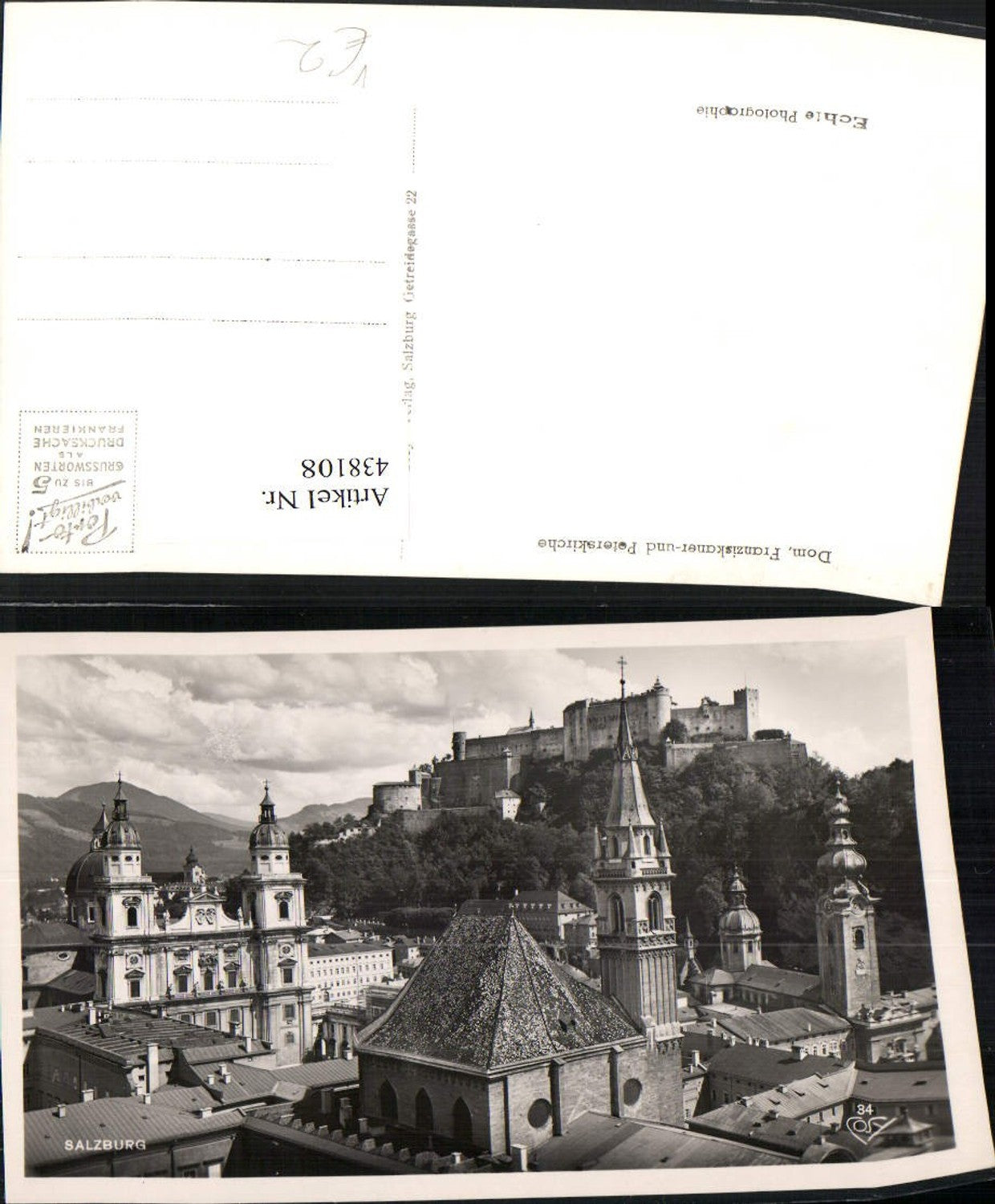438108,Salzburg Teilansicht Kirchen m. Festung pub Cosy 34