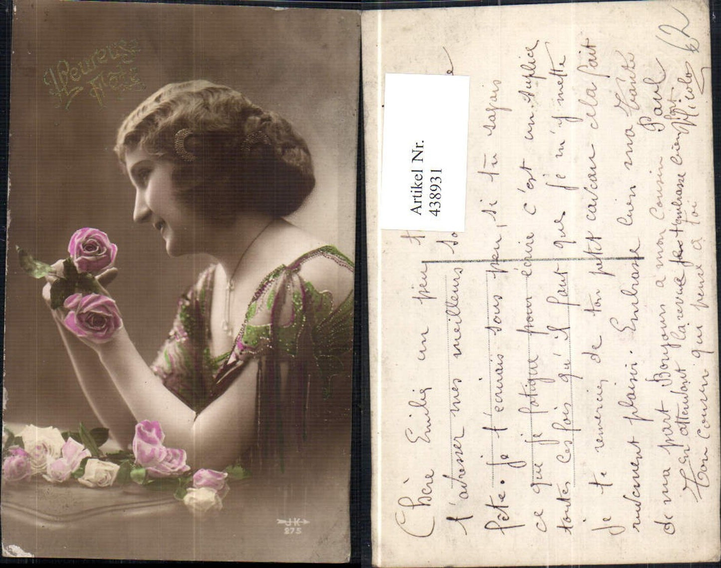 438931,Frau Haarspangen Haarschmuck Halskette Rosen Blumen Heureuse Fete