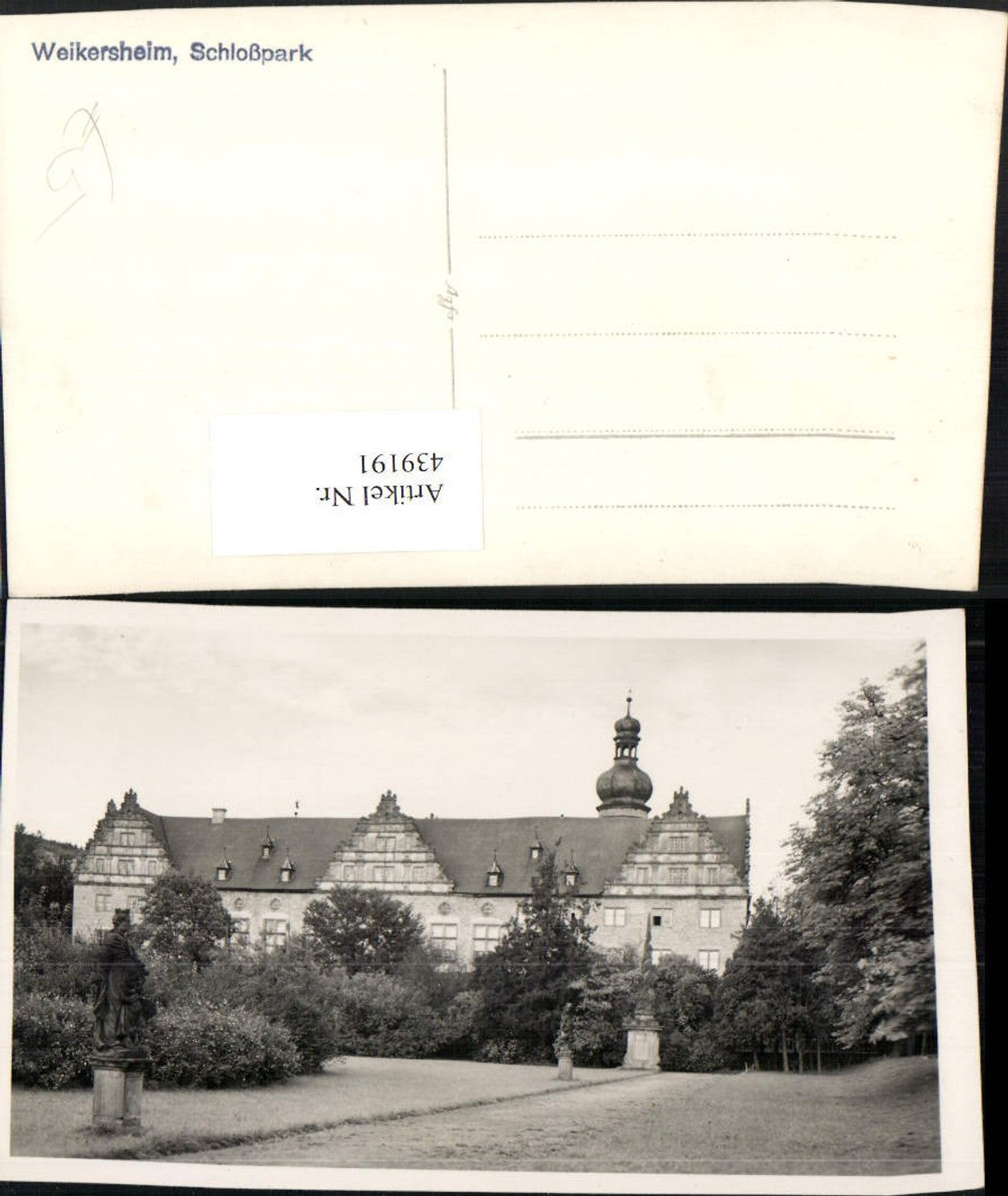 439191,Foto AK Weikersheim Schlosspark Schloss