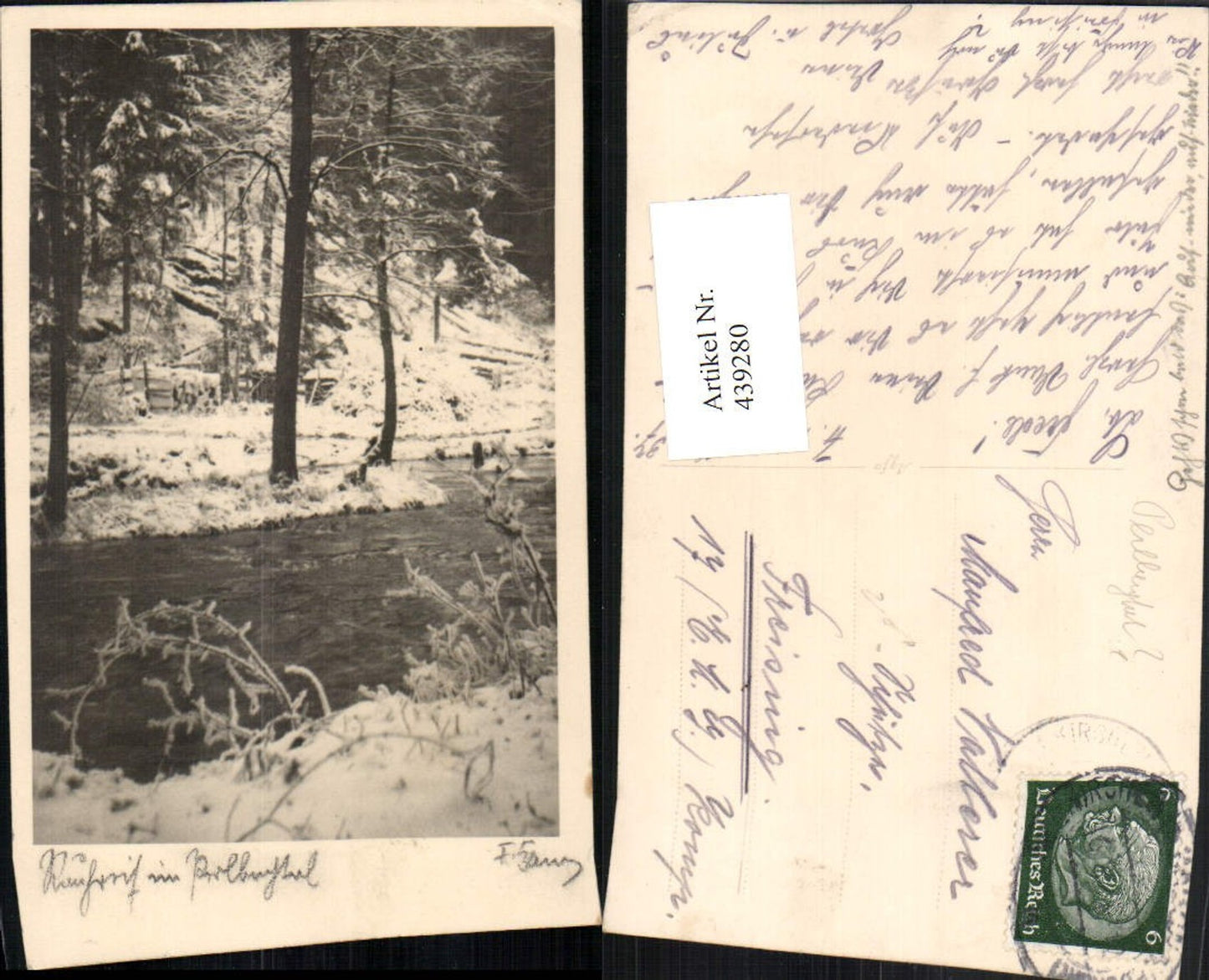 439280,Foto AK Perlbachtal b. Monschau Rauhreif Winterbild Motiv