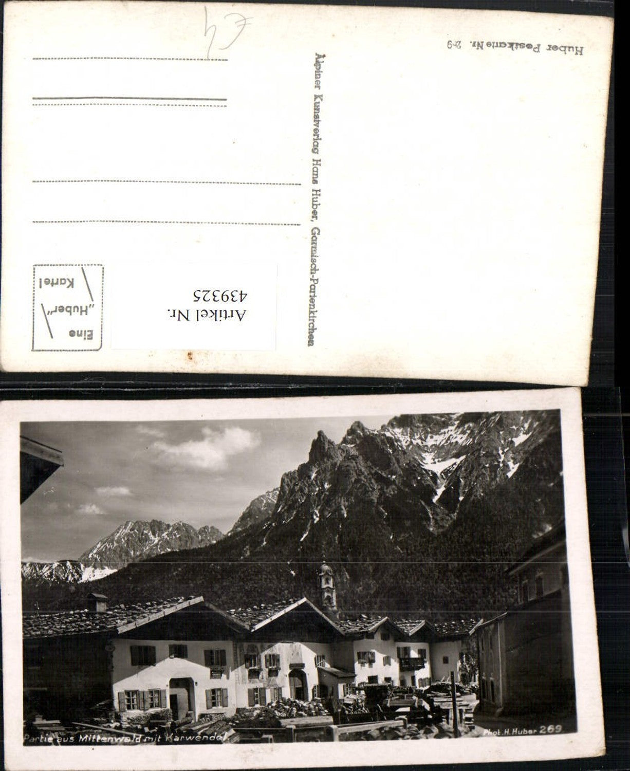 439325,Mittenwald Partie Häuser m. Karwendel Bergkulisse