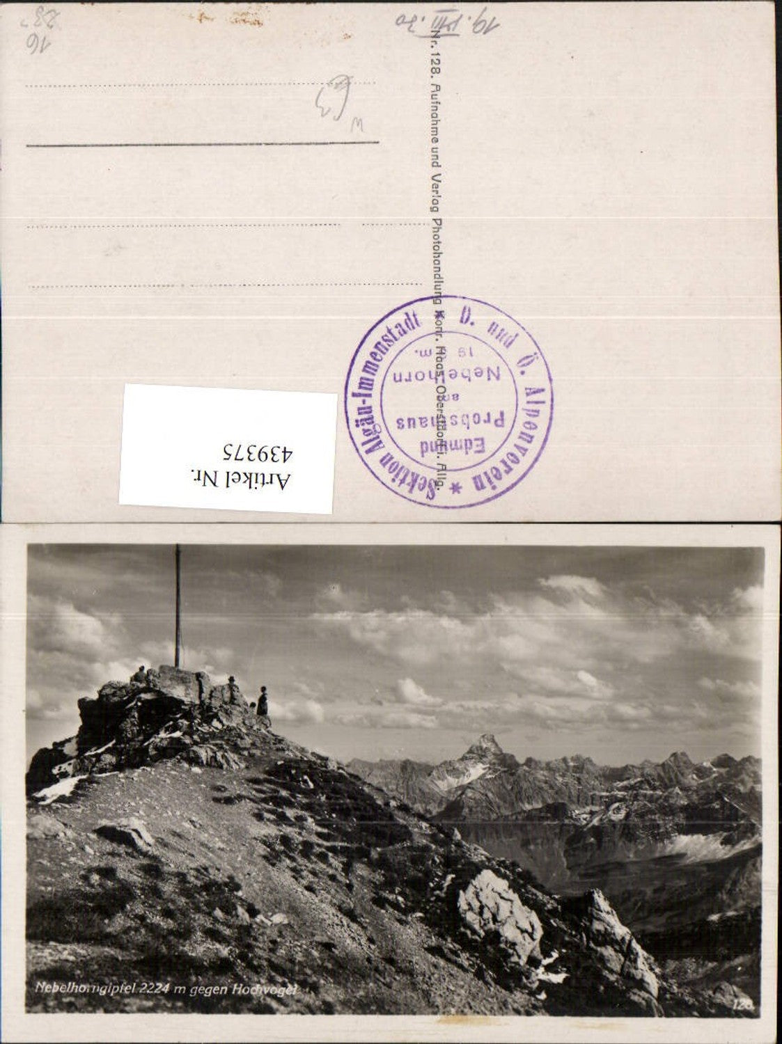 439375,Nebelhorngipfel b. Oberstdorf geg. Hochvogel Bergkulisse