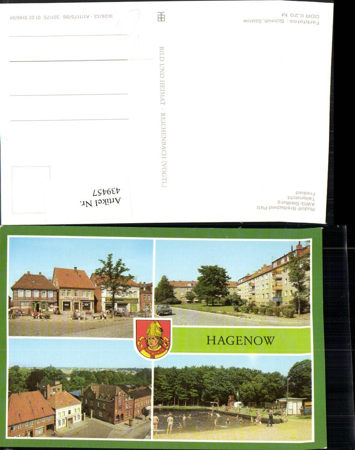 439457,Hagenow AWG-Siedlung Freibad Mehrbildkarte pub VEB