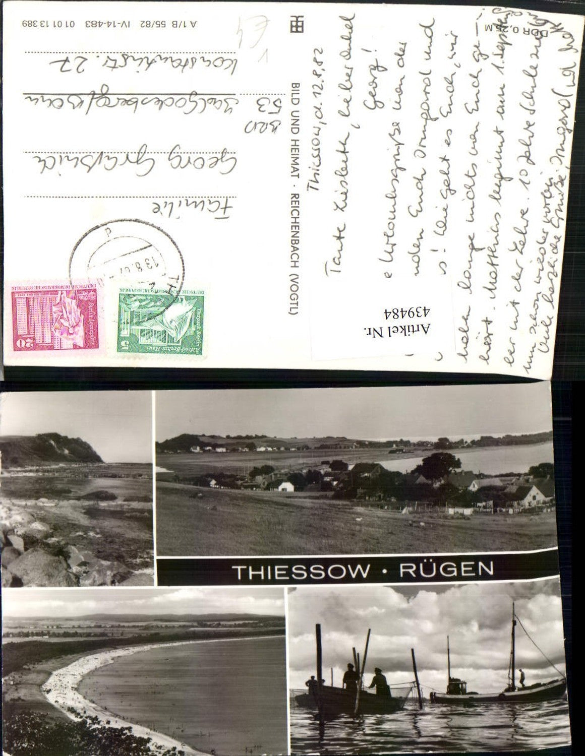 439484,Thiessow auf Rügen Teilansicht Küste Strand Mehrbildkarte pub VEB