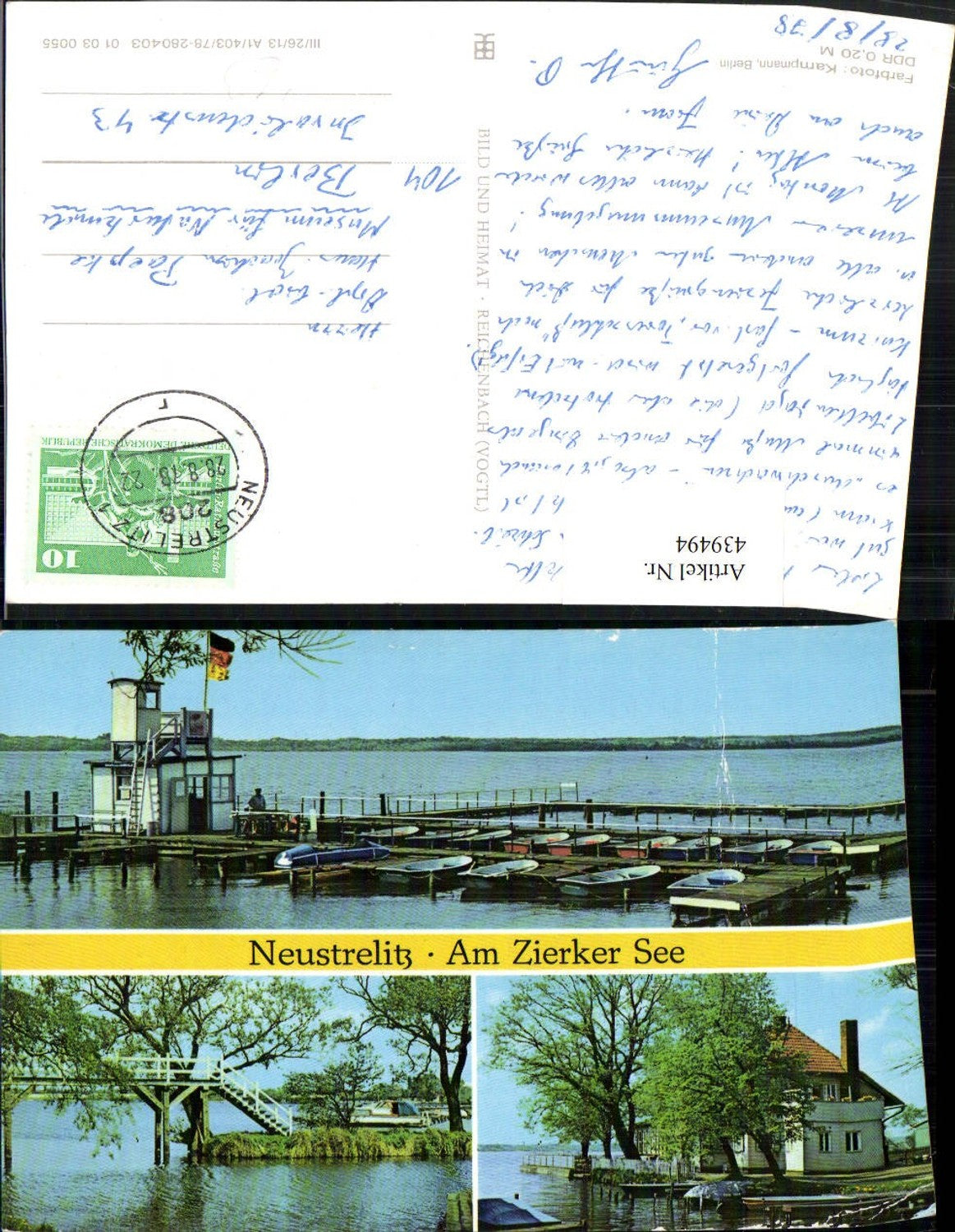 439494,Neustrelitz Zierker See Boote Mehrbildkarte pub VEB