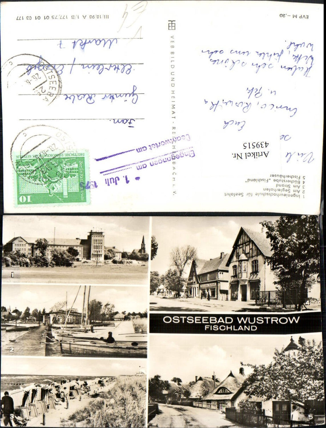439515,Ostseebad Wustrow Ingenieurhochschule Seglerhafen Strand Mehrbildkarte pub VEB