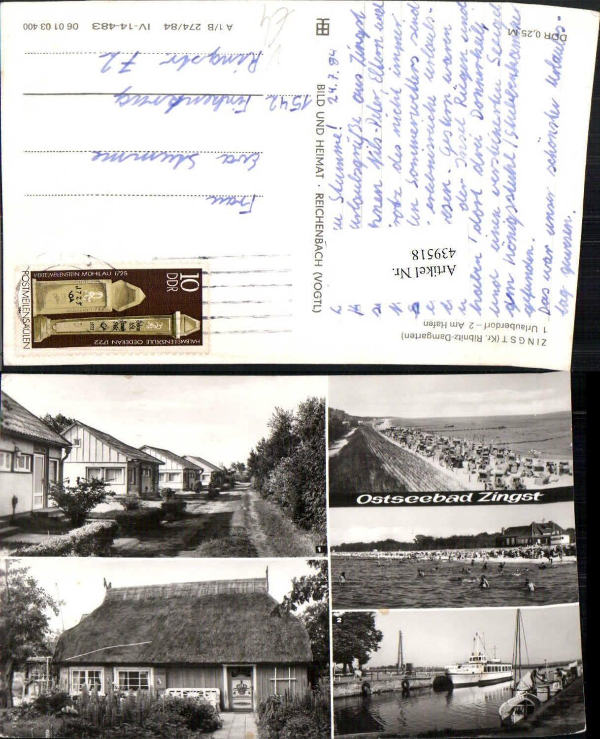 439518,Ostseebad Zingst Strand Strandleben Hafen Häuser Mehrbildkarte pub VEB