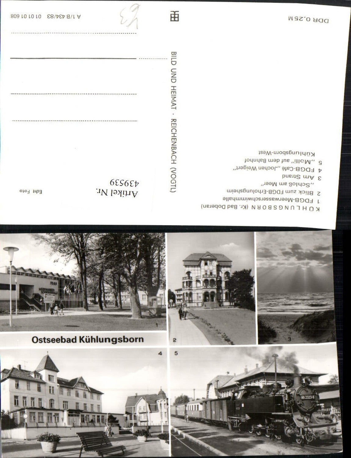 439539,Ostseebad Kühlungsborn Schwimmhalle Bahnhof Molli Mehrbildkarte pub VEB