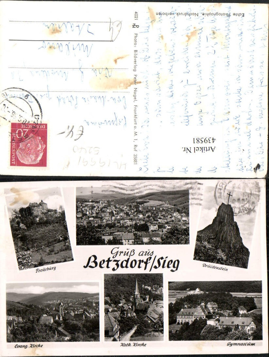 439581,Betzdorf an d. Sieg Totale Freusburg Kirchen Gymnasium Mehrbildkarte