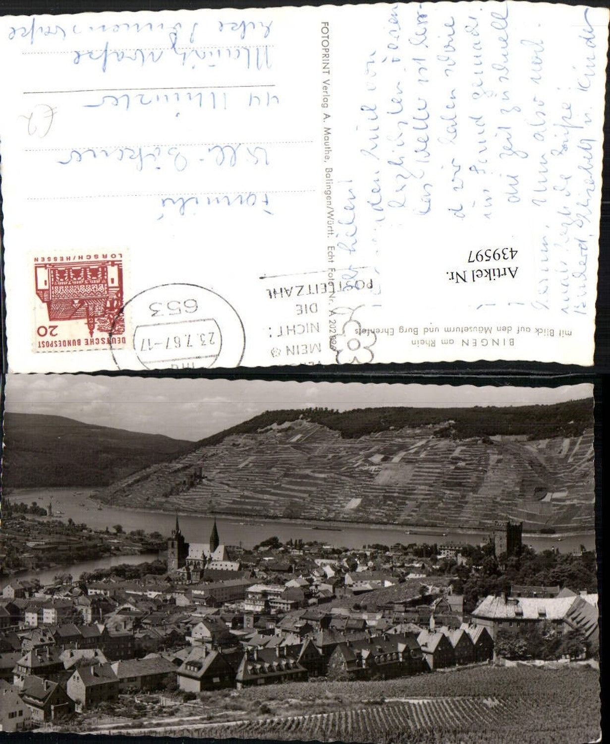 439597,Bingen am Rhein Totale m. Mäuseturm u. Burg Ehrenfels