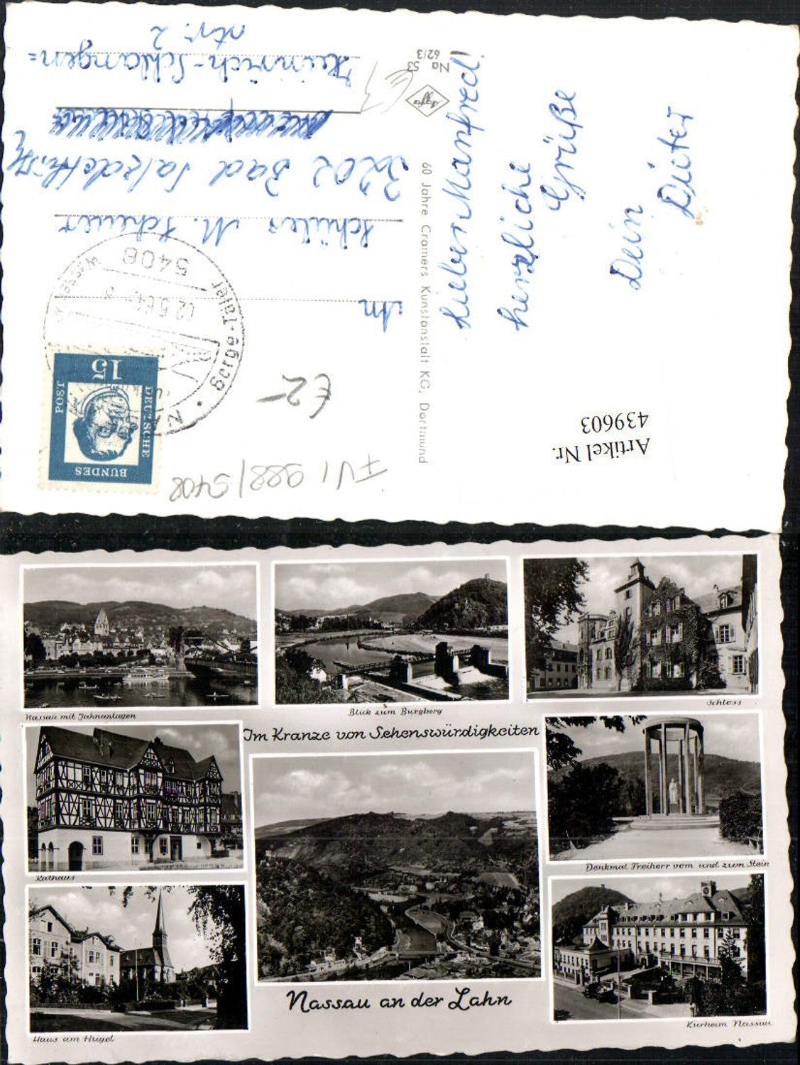 439603,Nassau an d. Lahn Totale Schloss Rathaus Kurheim Denkmal Mehrbildkarte