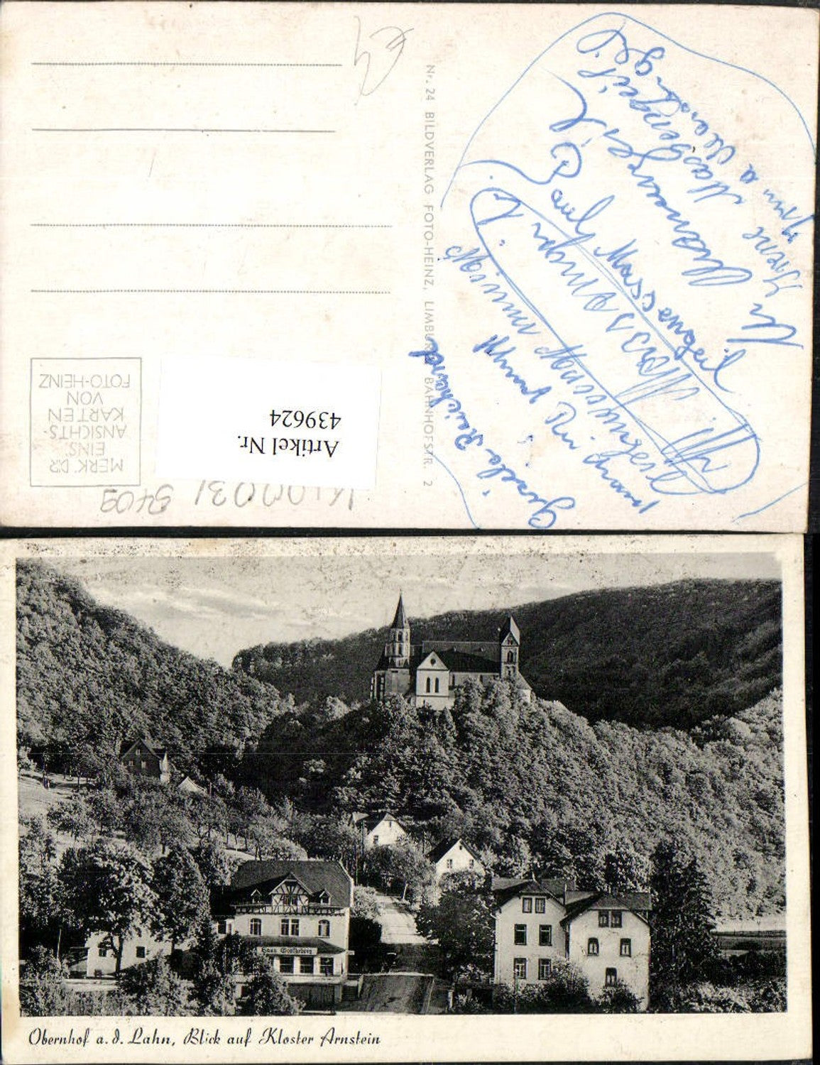 439624,Obernhof an d. Lahn Blick auf Kloster Arnstein