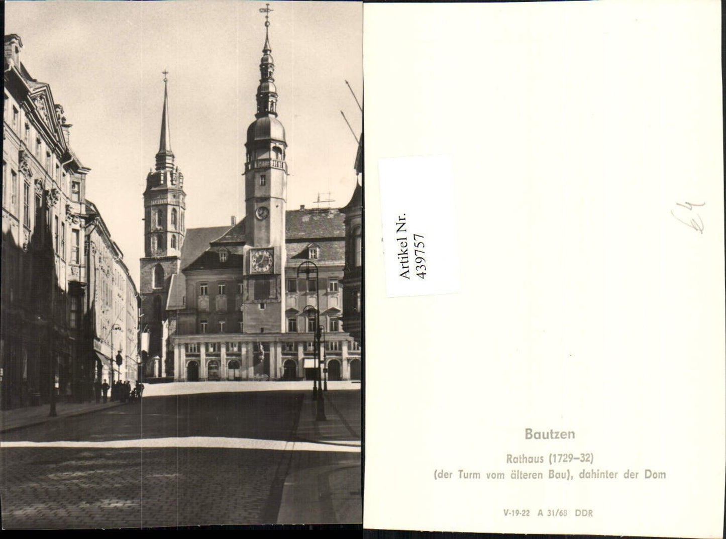 439757,Bautzen Rathaus Straßenansicht Kirche