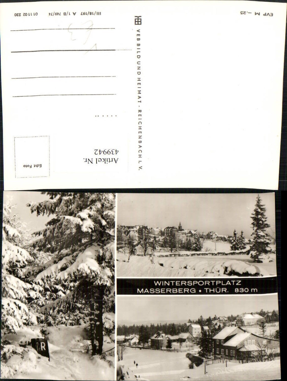 439942, Masserberg Total Winter Pictures Multi-image postcard pub VEB
