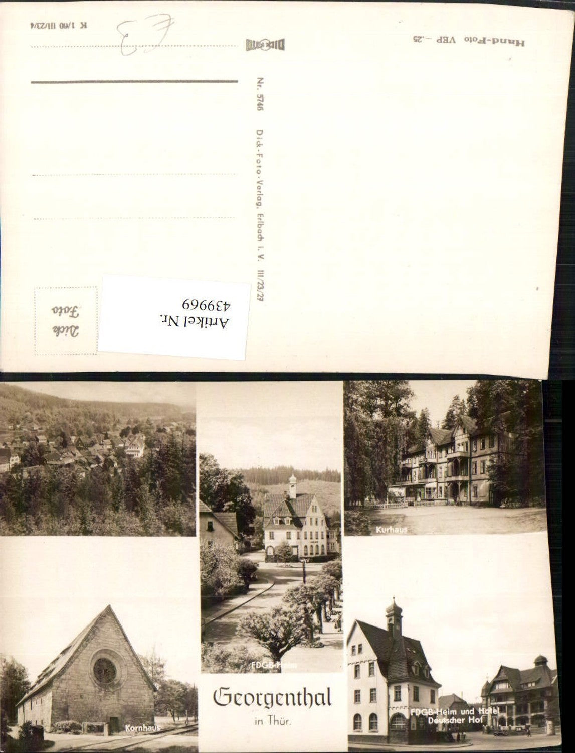 439969,Georgenthal Totale Kurhaus Kornhaus Heim Hotel Mehrbildkarte