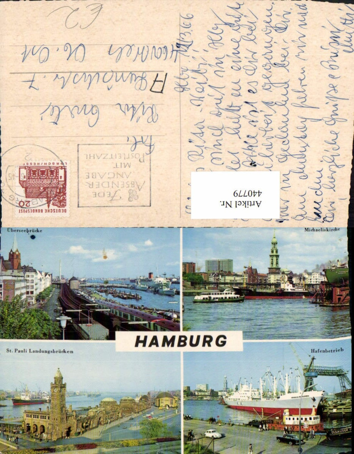 440779,Hamburg Hafen Schiff St. Pauli Überseebrücke Mehrbildkarte