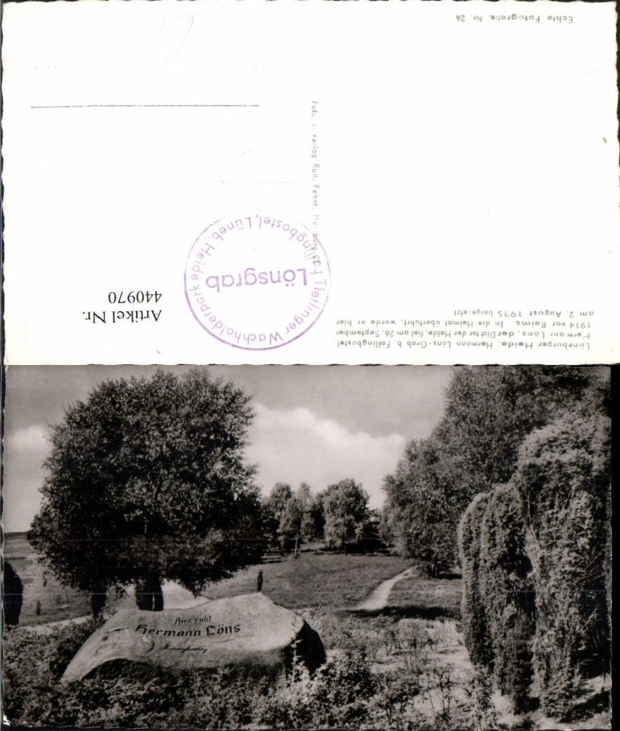 440970,Lüneburger Heide Hermann Löns-Grab b. Fallingbostel