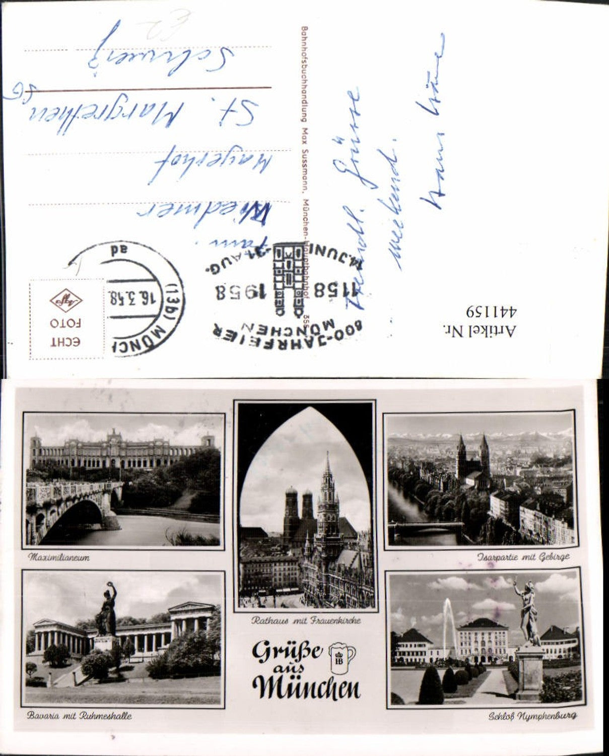 441159,München Teilansicht Rathaus Frauenkirche Bavaria Schloss Mehrbildkarte