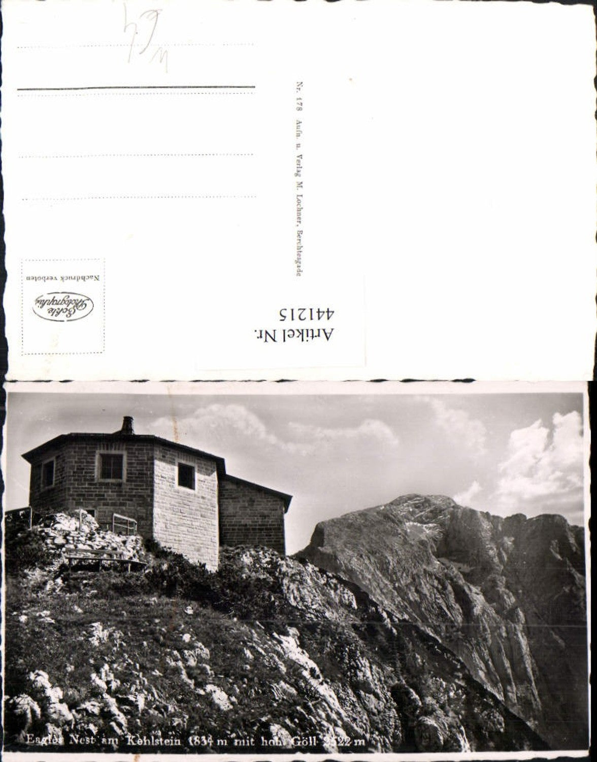 441215,Eagles Nest am Kehlstein b. Berchtesgaden m. Hohem Göll Bergkulisse
