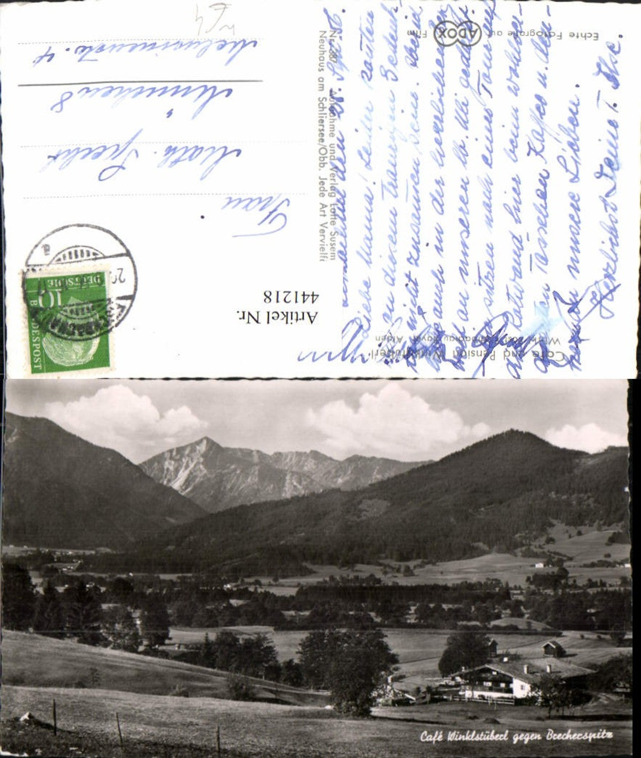441218,Cafe Winklstüberl b. Fischbachau geg. Brecherspitz Bergkulisse