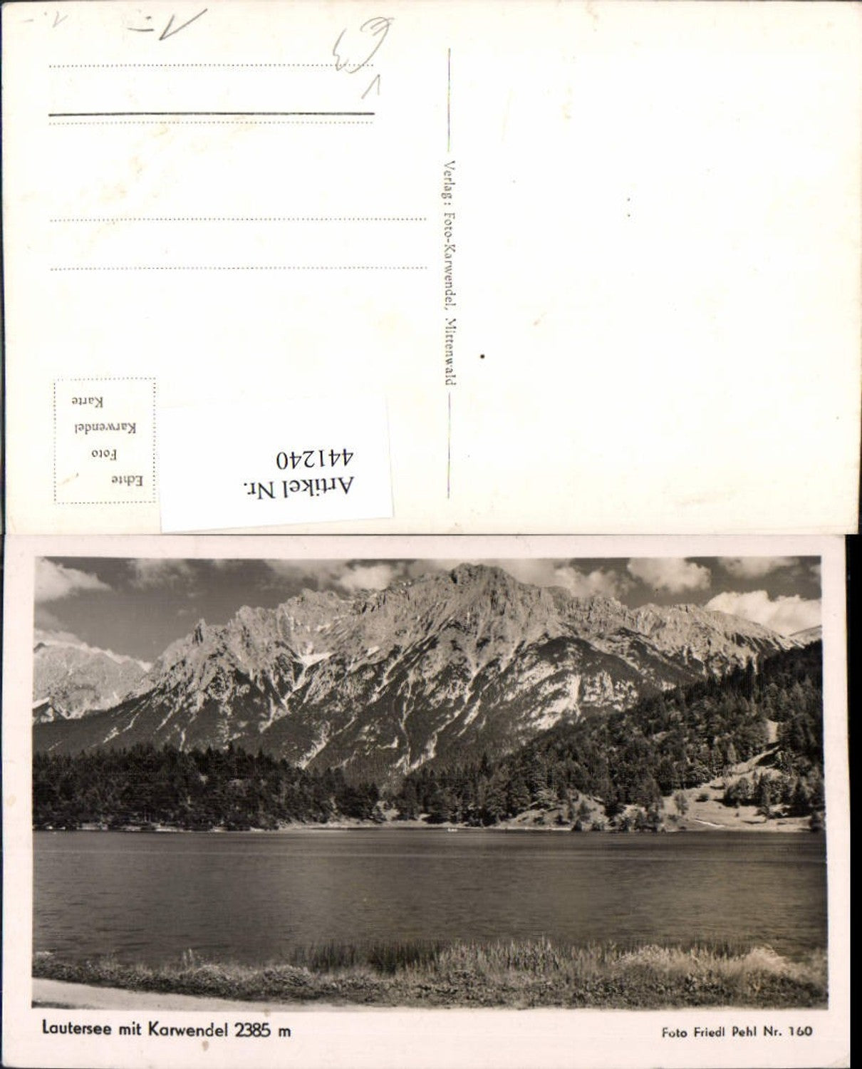 441240,Lautersee See b. Mittenwald m. Karwendel Bergkulisse pub Foto Friedl Pehl 160